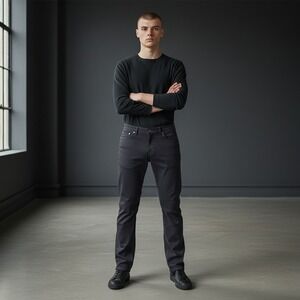 BLACK BULL Mens Charcoal Gray Extensible Stretch Straight Leg Jeans Size 38x34